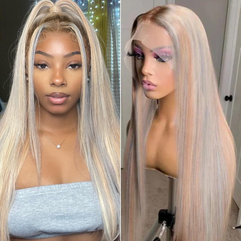 Julia Hair X Pre Cut Lace Blonde With Silver Highlight Julia Hair