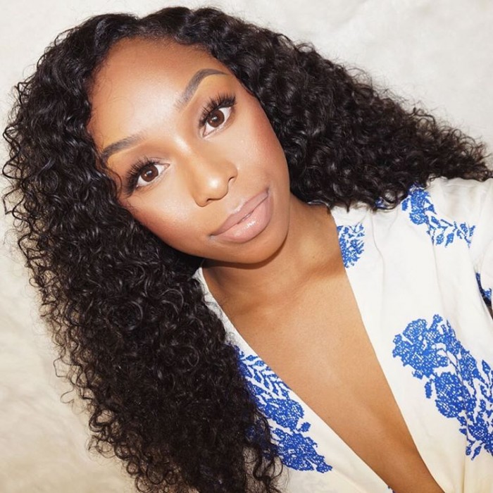 Julia 4pcs Virgin Jerry Curly Indian Hair Weaves With Closure Indian Hair Extensions