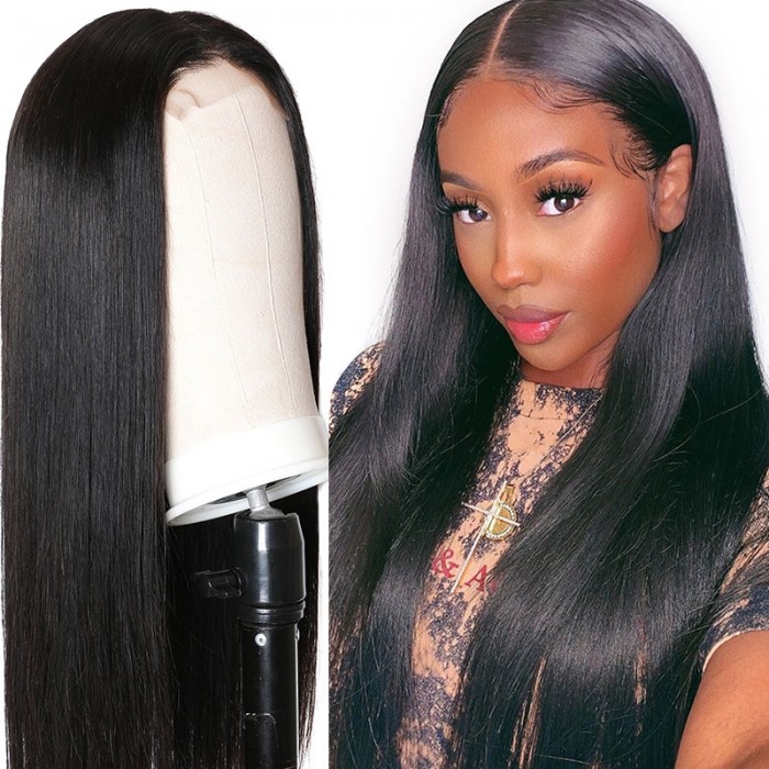 Julia 7A Brazilian Straight Hair Wig Pre Plucked 12-22 ...