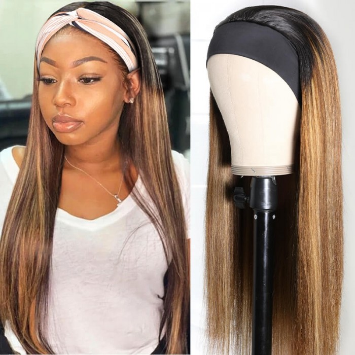 Highlight Blonde Straight Wave Headband Wigs Julia hair