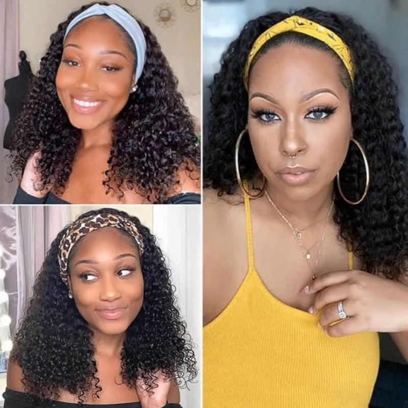 Julia Hair 99 Get 2 Wigs Curly Headband Bob Wigs&Bouncy Curl Bob Wig