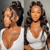 Julia Hair Body Wave 13x4 Transparent Lace Front Wig / 13x4 Pre Everything Human Hair Wigs Pre Plucked 150% 180% Density