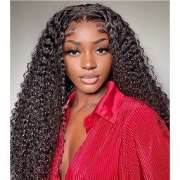 Julia Curly13x4 Transparent Lace Front Human Hair Wigs With 4*0.75 Lace Part Wigs Pre Plucked Best Brazilian Human Hair Wigs For Women