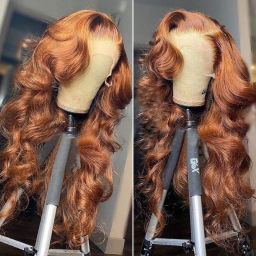 Julia Arnell YTB Same Fall Color Auburn Brown 13x4 Lace Front Big Voluminous Curls Loose Wave Highlight Wigs 180% Density