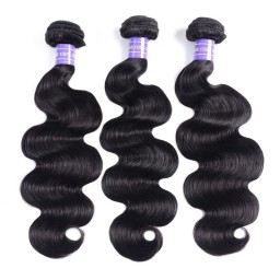 Julia Human Hair Bundles Brazilian Body Wave Weave 3 Bundle Deals Natural Black