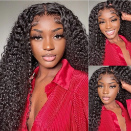 Julia Jerry Curly 250% Density 5X5 HD Lace Closure Wigs Full And PremiumTransparent Lace Human Hair Wigs