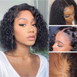 Julia Hair HD Lace Wig Water Wave Glueless Short Bob Wig 150% Density Undetectable Lace Closure Wig Flash Sale No Code Needed