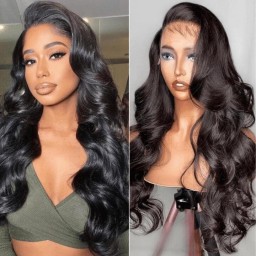 Julia Body Wave Human Hair Wigs 13x4 Transparent Lace Front Wig Pre Plucked 150% 180% Density