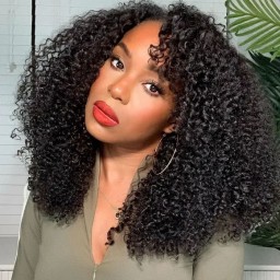 Julia Hair Kinky Curly V Part Coily Wigs No Leave Out Natural Scalp Protective Upgrade U Part Glueless Human Hair Wigs Flash Sale