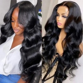 Julia Hair 13x4 HD Lace Frontal Body Wave Glueless Undetectable Lace Wigs Pre Plucked Hair Hairline Invisible Lace Human Hair Wig 180% Density