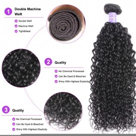 Julia 8 Inch Curly Human Hair Wave One Bundle For Free