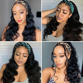 Julia Hair Body Wave Headband Wigs Glueless Brazilian Human Hair Wigs With Headbands None Lace Wigs
