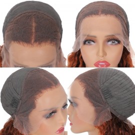Julia Water Wave Ginger Brown Highlighted 13x4 Lace Front Wig Human Hair For Women