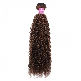 Julia Jerry Curly One Bundle Honey Blonde Highlight Color 100% Human Hair Weave