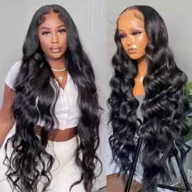Julia Hair Affordable 150% Density Body Wave Lace Frontal Wigs Glueless Time Saver Human Hair Wigs Pre Plucked Wig With Baby Hair