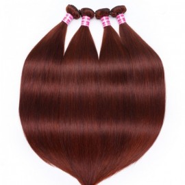 Julia Brazilian Silky Straight Hair 4 Pcs Vibrant Reddish Brown Bundles Deal