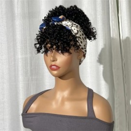 Julia Hair Drawstring Curly Ponytail With Bangs Weave Human Hair