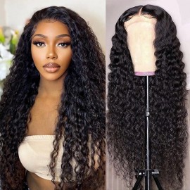 Julia Jerry Curly 4x4 Lace Closure Wigs With Baby Hair Transparent Lace High Quality Human Hair Wigs