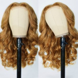 Julia Hair Rich Brown Color Wigs 4x0.75 Lace Part Pre Plucked Body Wave Wigs 150% Density