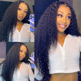 Julia Glueless V Part Jerry Curly Wigs Upgrade U Part Human Hair Wigs Beginner Friendly Machine Made Wigs