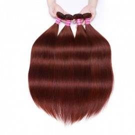 Julia Brazilian Silky Straight Hair 4 Pcs Vibrant Reddish Brown Bundles Deal