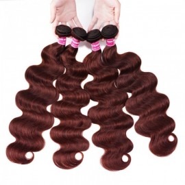 Julia Reddish Brown Body Wave 4Pcs 100% Remy Human Hair Bundles Deal