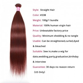Julia Auburn Reddish Brown Straight Remy Human Hair 4 Bundles With Closure Deal