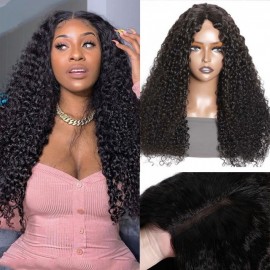 Julia Hair Glueless V Part Jerry Curly Wigs Upgrade U Part Human Hair Wigs Beginner Friendly Machine Made Wigs