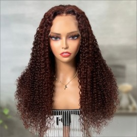 Julia Reddish Brown 13x4 Lace Front Wig Curly Hair For Women