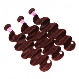 Julia Body Wave Reddish Brown Color Bundles 33B Dark Auburn 3pcs Bundles Soft Virgin Human Hair Extension