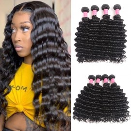Julia Hot Selling Malaysian Deep Wave Virgin Hair Bundles 4pcs Deep Human Hair Weave