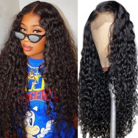 Julia Brazilian Lace Front Wigs Pre Plucked Water Wave Real Human Hair Wigs