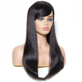 Julia Long Straight Human Hair Wig With Bang Quality Brazilian Real Human Hair Wig