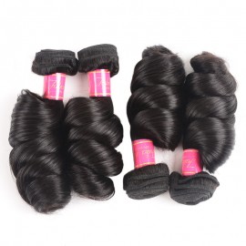 Julia Loose Wave Hair 2 Bundles With 13x4 Pre Plucked Lace Frontal 16-24 Inch Customizable Handmade Loose Wave Lace Front Wig