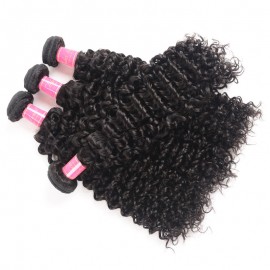 Julia Curly Weaves Human Hair 3 Bundles With 13x4 Transparent Lace Frontal