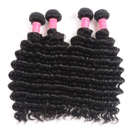 Julia Hair 2 Bundles Deep Wave Hair With Closure Customized 200% Density 4x4 Lace Closure Wigs