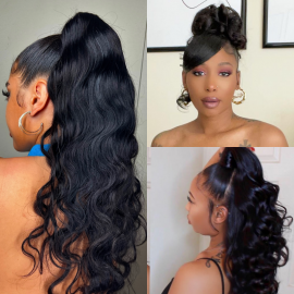 Julia Hair 6 Styles Wrap Around Clip in Ponytails Hair Extensions Best Price For Sale No Code Needed
