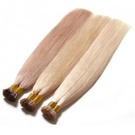 Julia Indian Straight I Tip Human Virgin Extensions Hair Remy Real Hair Extensions