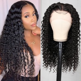 New Deep Wave Hair Lace Front Wigs With Baby Hair 150% Density Deep Wave Pre Plucked Wigs Julia Wednesday Flash Sale
