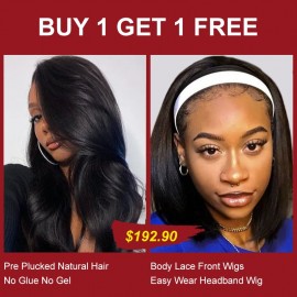 BULK SALE: Buy One Get One Free Body Wave Lace Front Wigs & Bob Headband Wigs Limited Stock