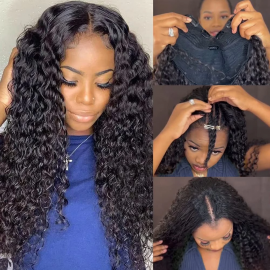 Julia Glueless Deep Wave V Part Wig Upgrade U Part Human Hair Wigs Beginner Friendly And Scalp Protective Clearance Sale