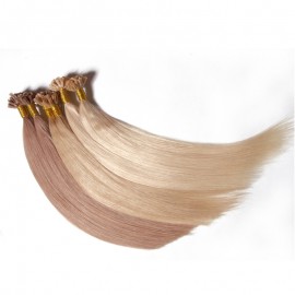 Julia Indian Nail Tip Human Virgin Colored Hair Extensions Keratin Fusion Hair Extensions