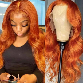 Julia Orange Ginger Body Wave Lace Front Wig Colored Human Hair Wigs 150% Density