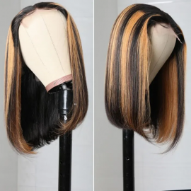 Julia Hair Ombre Balayage Highlight Color Bob Wigs With Baby Hair 4x4 Lace Part Wigs Flash Sale Wigs