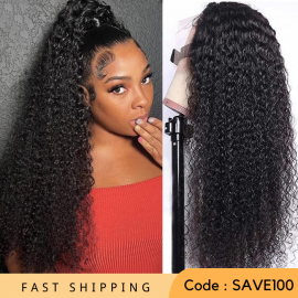 Julia Hair Affordable Kinky Curly 13X4 Lace Front Wig 100% Human Hair Wigs $100 Off Sale