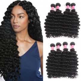 Julia Human Unprocessed Virgin Indian Deep Wave Hair 4 Bundles Remy Hair Weave