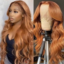 Julia Rich Brown Color Wigs 4x0.75 Lace Part Pre Plucked Body Wave Wigs 150% Density