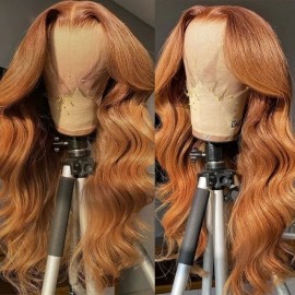 Julia Rich Brown Color Wigs 4x0.75 Lace Part Pre Plucked Body Wave Wigs 150% Density