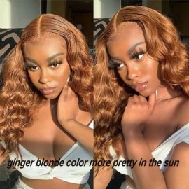 Julia Rich Brown Color Wigs 4x0.75 Lace Part Pre Plucked Body Wave Wigs 150% Density