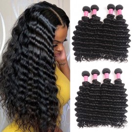 Julia 4pcs/Lot Virgin Peruvian Deep Wave Hair Weft Human Hair Extensions